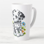 Cute Dalmatian/Butterfly friends カフェラテマグ (右アングル)