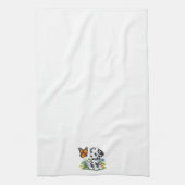 Cute Dalmatian/Butterfly friends キッチンタオル (縦)