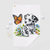 Cute Dalmatian/Butterfly friends ゴルフタオル (インサイチュ)
