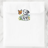 Cute Dalmatian/Butterfly friends スクエアシール (バッグ)