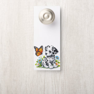 Cute Dalmatian/Butterfly friends ドアノブサイン