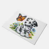 Cute Dalmatian/Butterfly friends ドアマット (アングル)