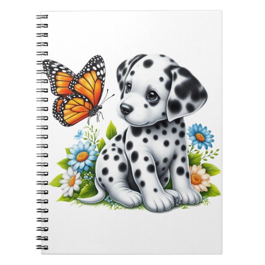 Cute Dalmatian/Butterfly friends ノートブック (正面)