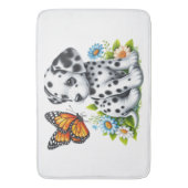 Cute Dalmatian/Butterfly friends バスマット (正面縦)