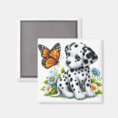 Cute Dalmatian/Butterfly friends マグネット (正面/裏面)