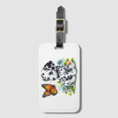 Cute Dalmatian/Butterfly friends ラゲッジタグ (正面縦)