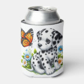Cute Dalmatian/Butterfly friends 缶クーラー (缶正面)