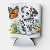 Cute Dalmatian/Butterfly friends 缶クーラー (正面)