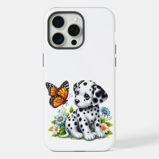 Cute Dalmatian/Butterfly friends iPhoneケース (裏面)