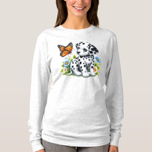 Cute Dalmatian/Butterfly friends Tシャツ (正面)