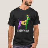 Cute Dalmatian Dog Lover Mardi Gras Party Jester M Tシャツ (正面)