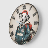 Cute Dalmatian Puppy ラージ壁時計 (傾斜)