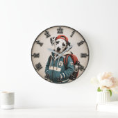 Cute Dalmatian Puppy ラージ壁時計 (ホーム)