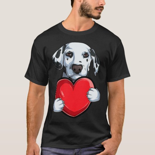 Cute Dalmatian Valentine s Day Dog Dalmatian Tシャツ (正面)