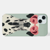 Cute Dalmatian with Heart Sunglasses iPhoneケース (裏面横)