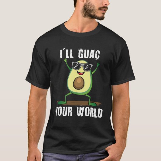 Cute dancing avocado  guac your world  vegan tシャツ (正面)