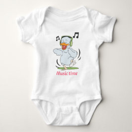 Cute Dancing Duck Baby Bodysuit – Music Time Desig ベビーボディスーツ