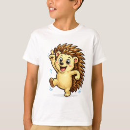 Cute Dancing Hedgehog Cartoon | Funny Woodland Ani Tシャツ