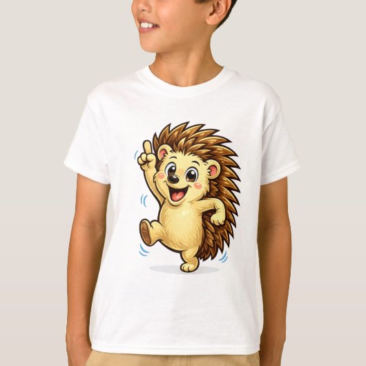 Cute Dancing Hedgehog Cartoon | Funny Woodland Ani Tシャツ (正面)