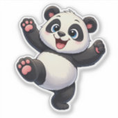 Cute Dancing Panda Custom-Cut Vinyl Sticker シール (正面)