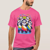 Cute Dancing Rainbow Pandas Edm Festival Tシャツ (正面)