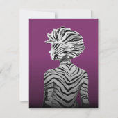 Cute Dancing Zebra Canvas 招待状 (正面)