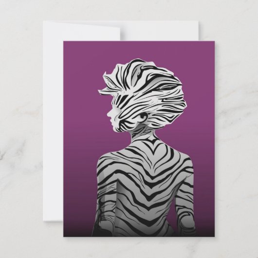 Cute Dancing Zebra Canvas 招待状 (正面)