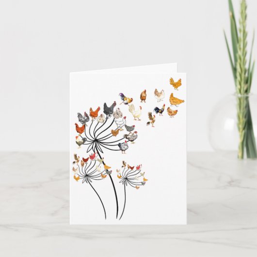 Cute Dandelion Chickens Lover Shirts For Women Gir カード (正面)