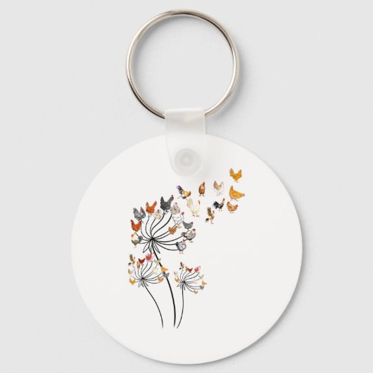 Cute Dandelion Chickens Lover Shirts For Women Gir キーホルダー (正面)