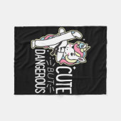 Cute Dangerous Karate Taekwondo Shirt Funny Gifts  フリースブランケット (正面(横))