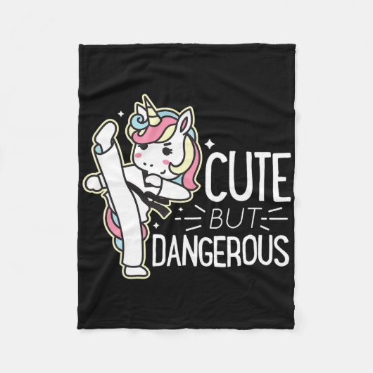 Cute Dangerous Karate Taekwondo Shirt Funny Gifts  フリースブランケット (正面)