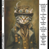 Cute Dapper Steampunk Tabby Cat ET7L Decoupage  薄葉紙