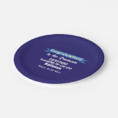 Cute Dark Blue and White Graduation Inspirational ペーパープレート (アングル)