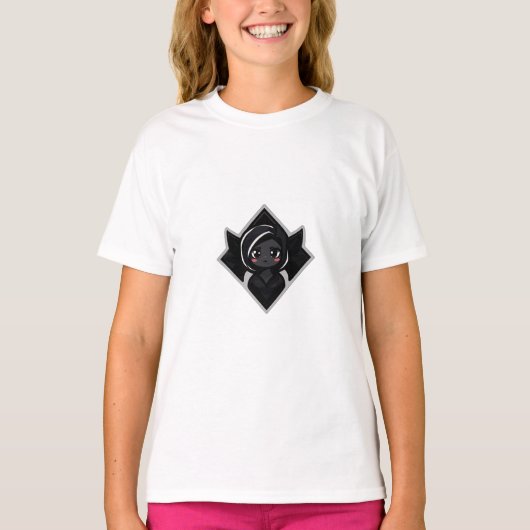 Cute Dark Female Character in Diamond Frame Tシャツ (正面)