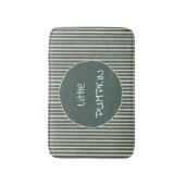 Cute Dark Green Stripes Bath Mat バスマット (正面縦)