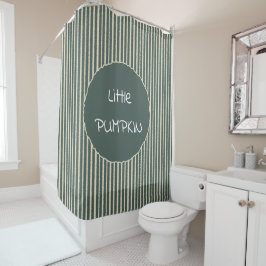 Cute Dark Green Stripes Shower Curtain シャワーカーテン