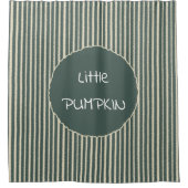 Cute Dark Green Stripes Shower Curtain シャワーカーテン (正面)