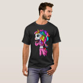Cute Darts Player Unicorn Girl Funny Darts Women Tシャツ (正面フル)