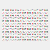 Cute December Winter Holiday Season Joy Wordart ラッピングペーパーシート (正面)