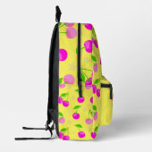 Cute Decora Kei Cherry Pattern Yellow プリントバックパック (左)