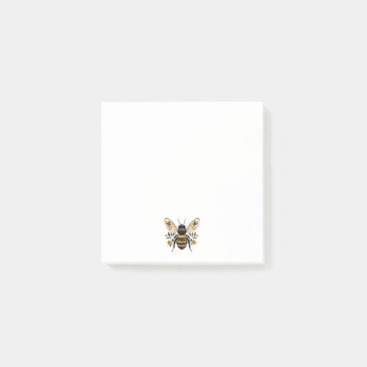 Cute Decorative bee Floral ポストイット (正面)