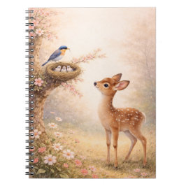 Cute Deer Bird Nest Aesthetic Notebook |  ノートブック