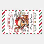 Cute Deer Christmas Special Delivery From Sant 長方形シール (正面)