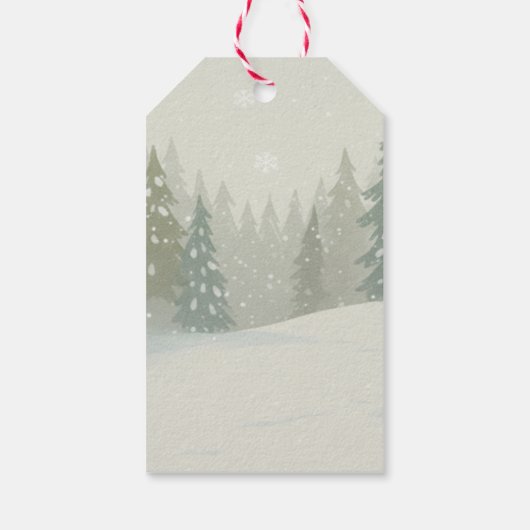 Cute Deer in Winter Forest Merry Christmas ギフトタグ (裏面)