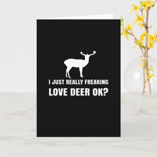 Cute Deer Lover Trendy Modern Aesthetic カード (黄色い花)