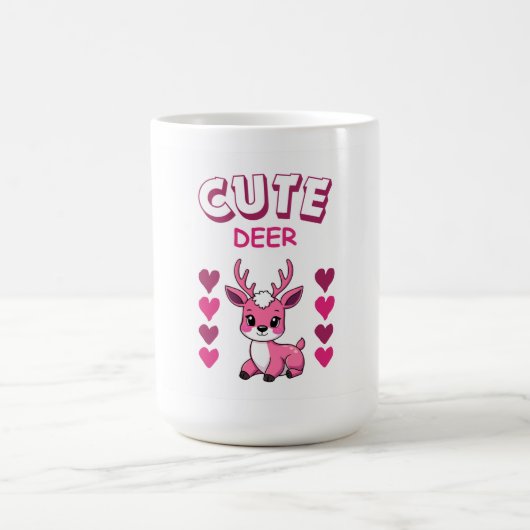 cute deer mug design  コーヒーマグカップ (中央)