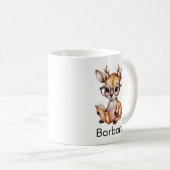 Cute Deer Reading a Book Custom コーヒーマグカップ (正面右)