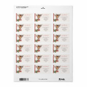 Cute deer whimsical boho Christmas custom ラベル (フルシート)