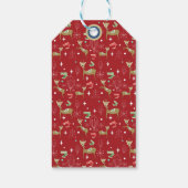 Cute deer with Christmas trees and snowflakes ギフトタグ (裏面)