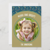 Cute deer with Christmas trees and snowflakes シーズンカード (正面)